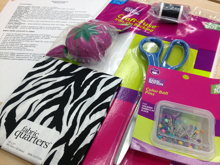 Joann Fabrics class