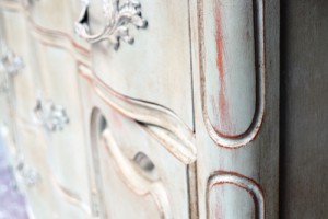 distressed china cabinet with chalk paint