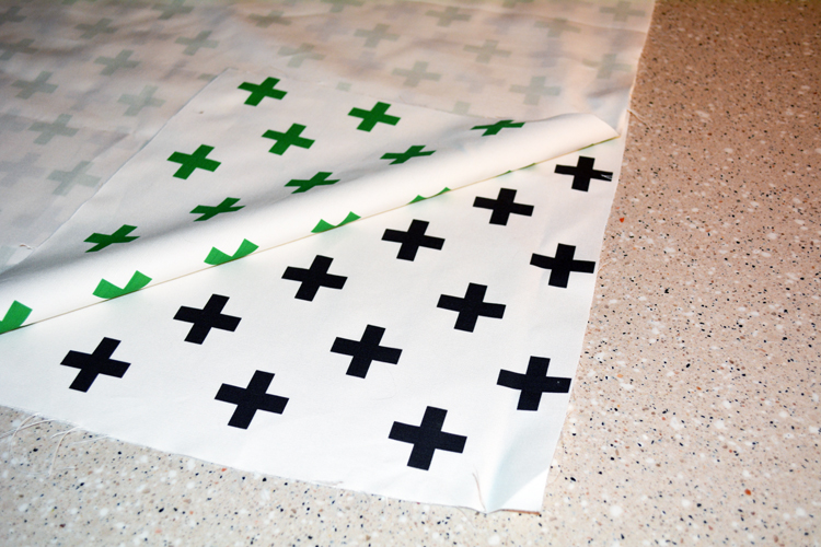 Green and Black Cross Minted.com Fabric